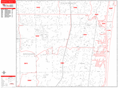 Deerfield Beach Wall Map Zip Code Red Line Style 2024